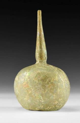 This is said to be  Roman Glass Dropper Bottle from around 3rd-4th Century AD